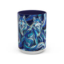 Cobalt Wolf Duo Stained Glass Style Mug