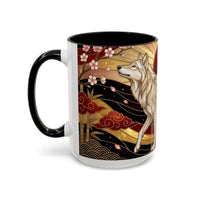 Sakura Wolf Stained Glass Style Mug
