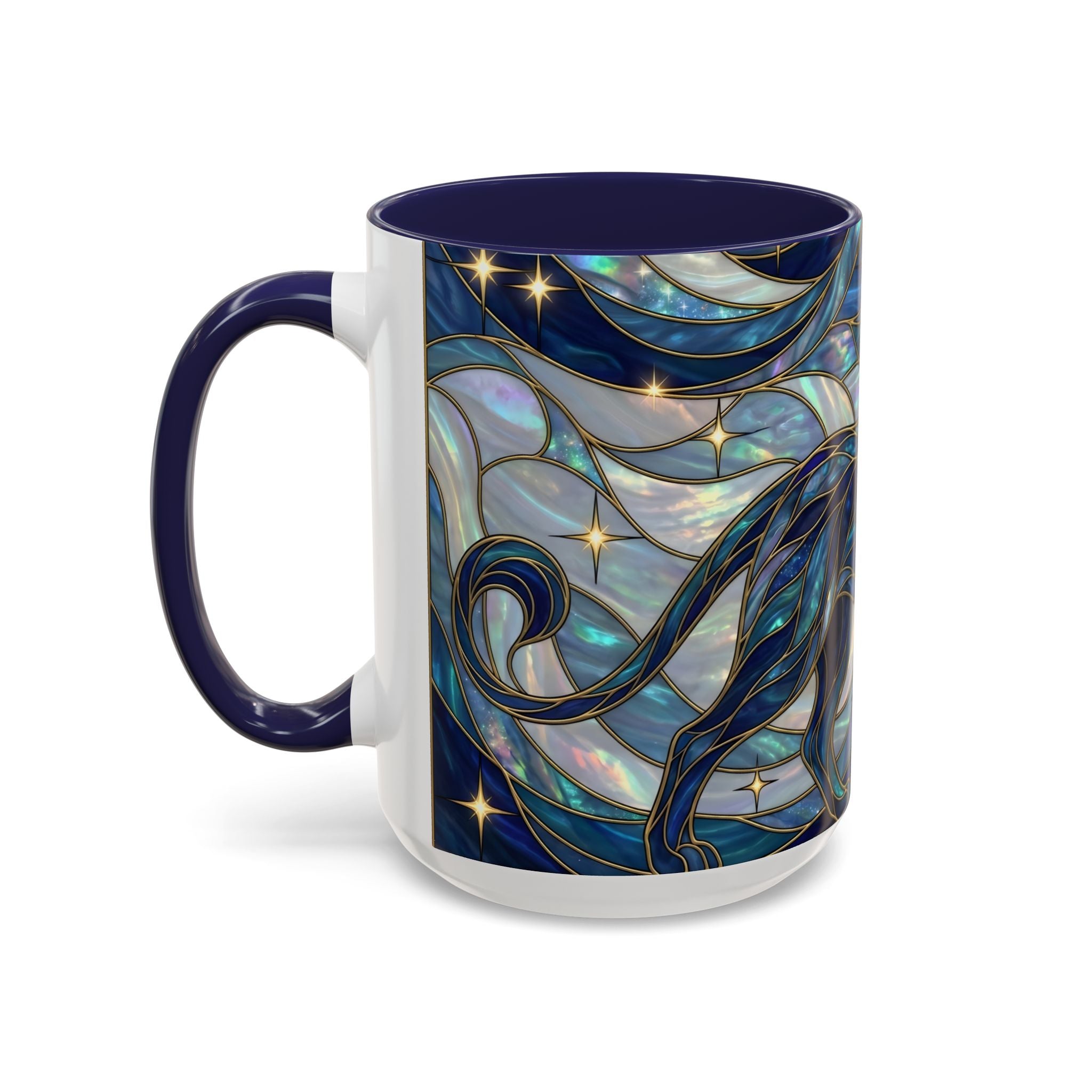 Sapphire Lion Stained Glass Style Mug