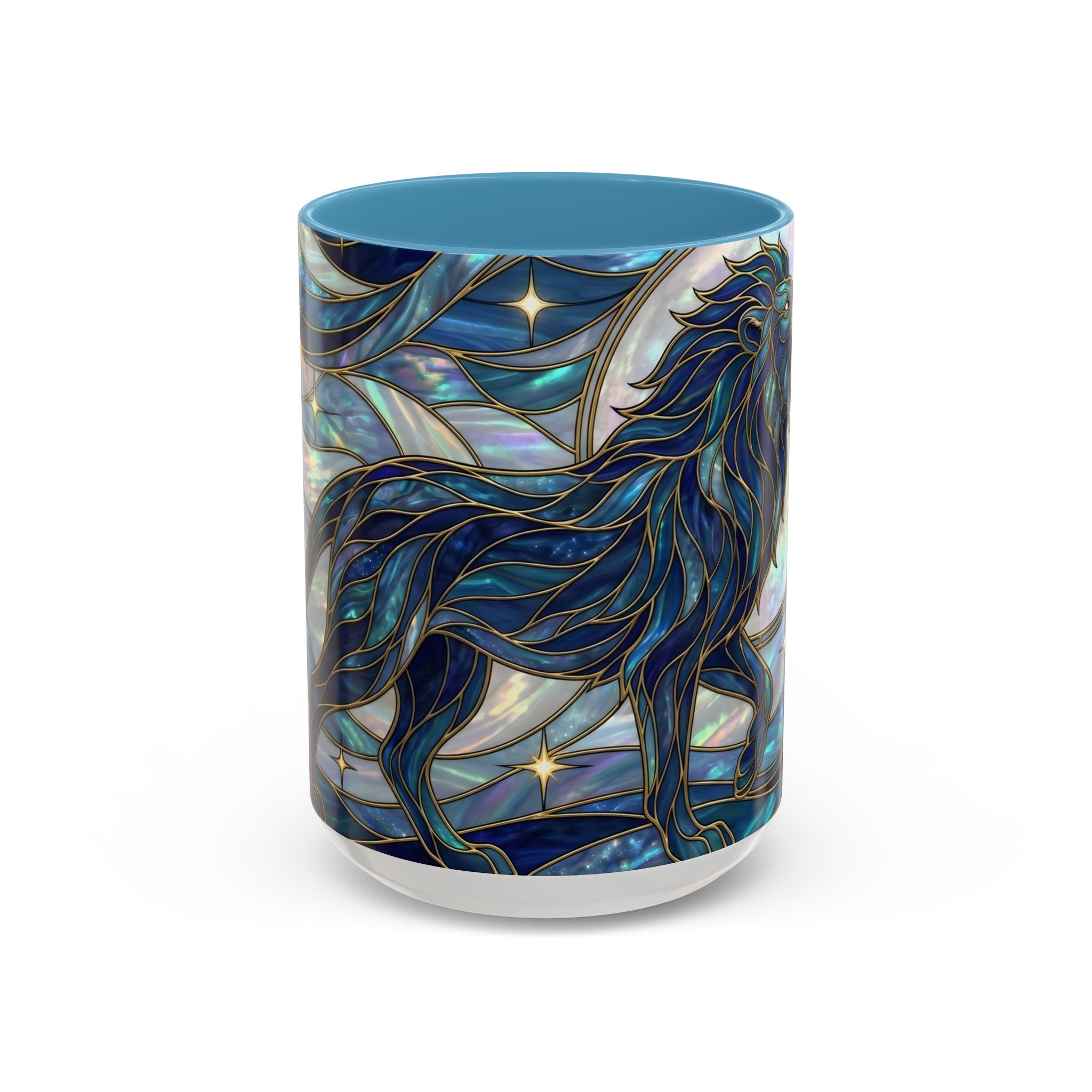 Sapphire Lion Stained Glass Style Mug