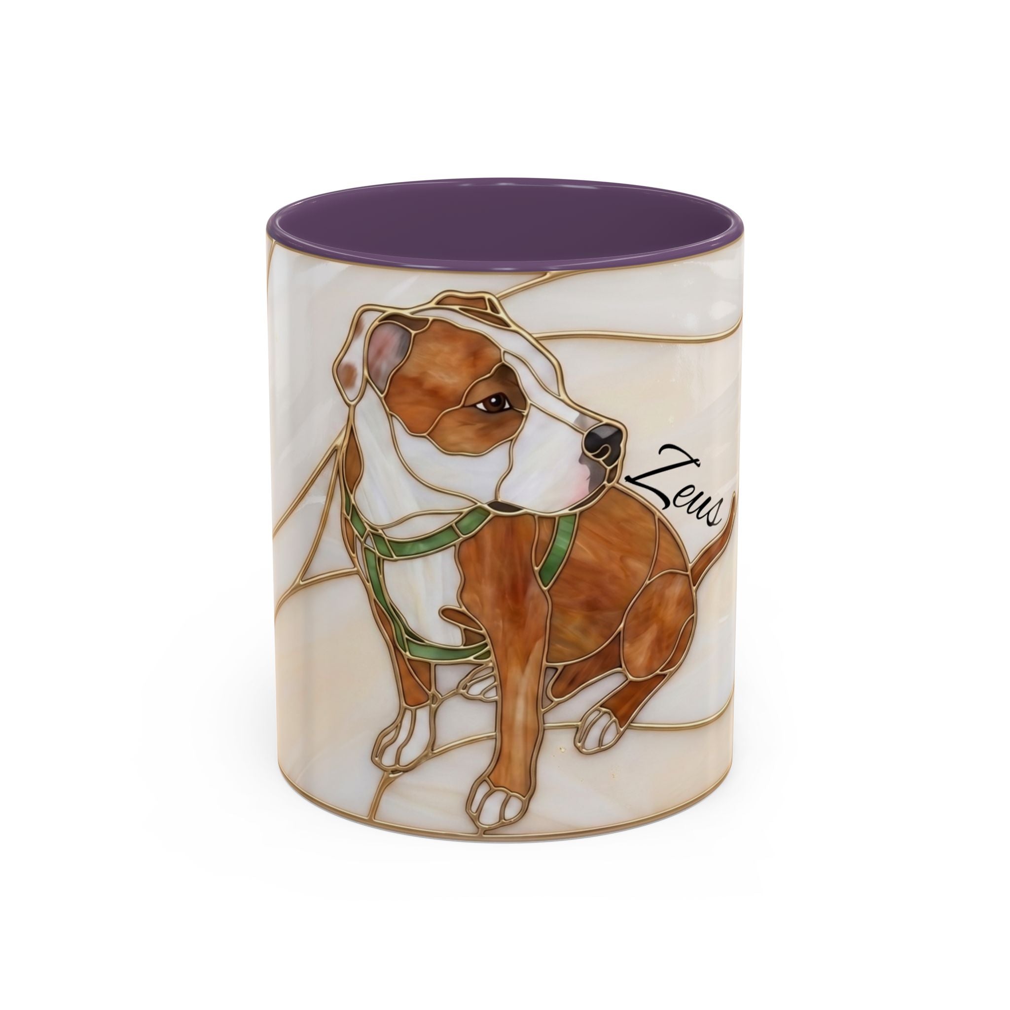 Custom Dog Portrait Stained Glass Style Mug