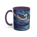 Starlit Lake Wolf Stained Glass Style Mug