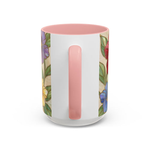 Garden Bloom Hummingbird Stained Glass Style Mug