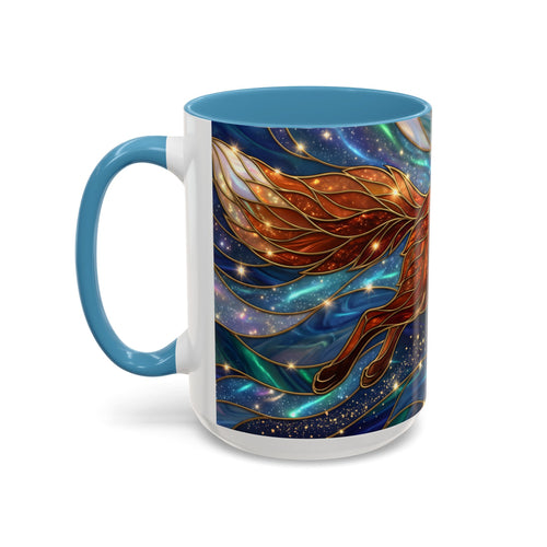 Celestial Running Fox Stained Glass Style Mug