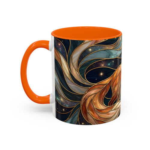 Celestial Night Fox Stained Glass Style Mug
