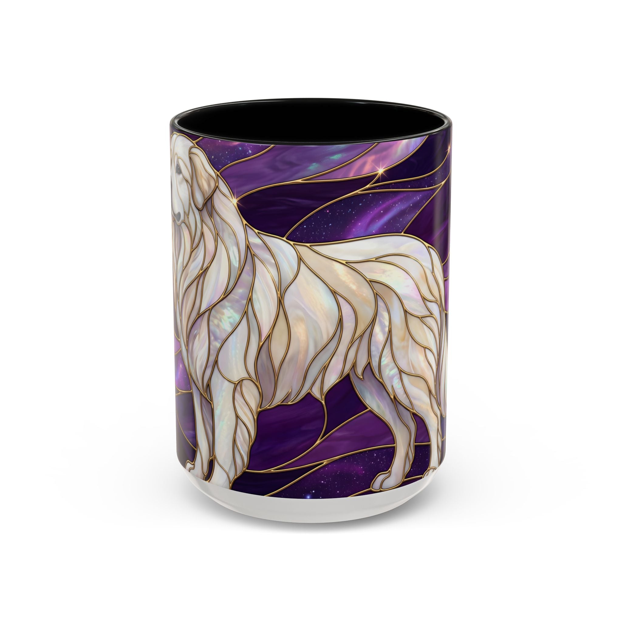 Amethyst Great Pyrenees Stained Glass Style Mug