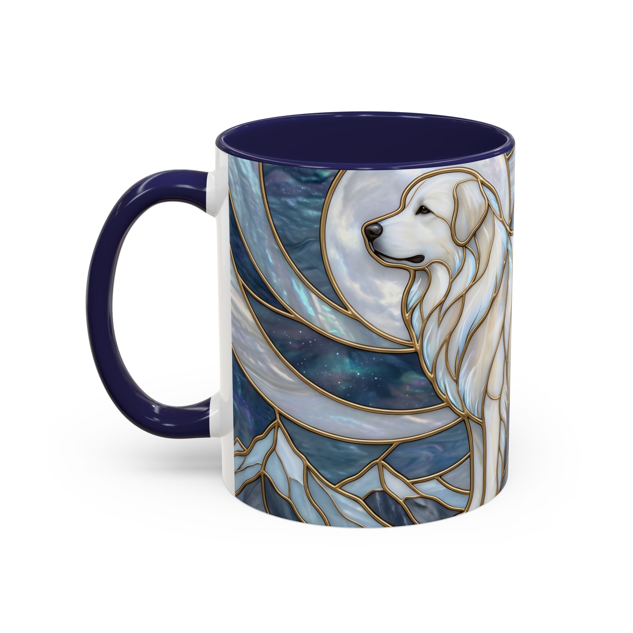 Moonlight Great Pyrenees Stained Glass Style Mug