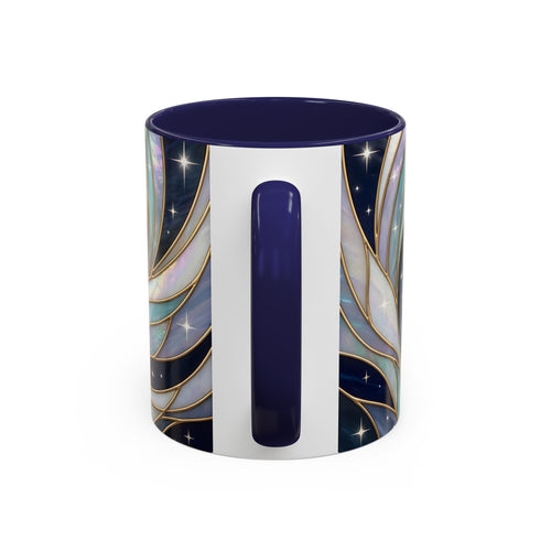 Starlit Arctic Fox Stained Glass Style Mug