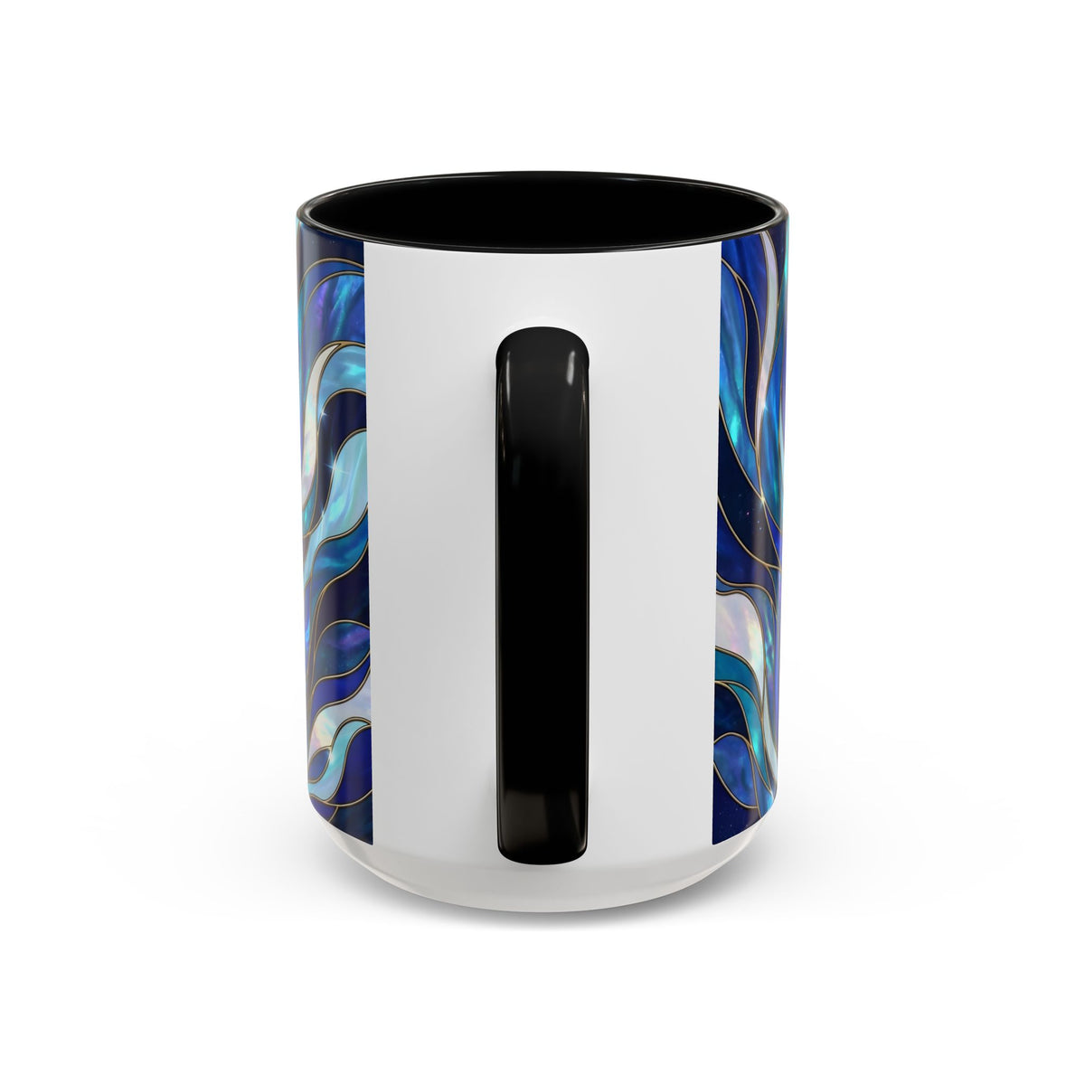 Cobalt Wolf Howl Stained Glass Style Mug