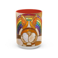 Rainbow Corgi Butt Stained Glass Style Mug