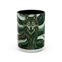 Jade Wolf Stained Glass Style Mug