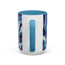 Cobalt Wolf Run Stained Glass Style Mug
