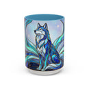 Aurora Wolf Stained Glass Style Mug