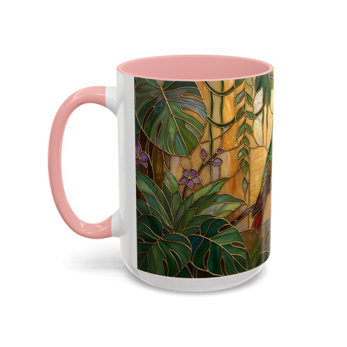 Tropical Hummingbird Stained Glass Style Mug
