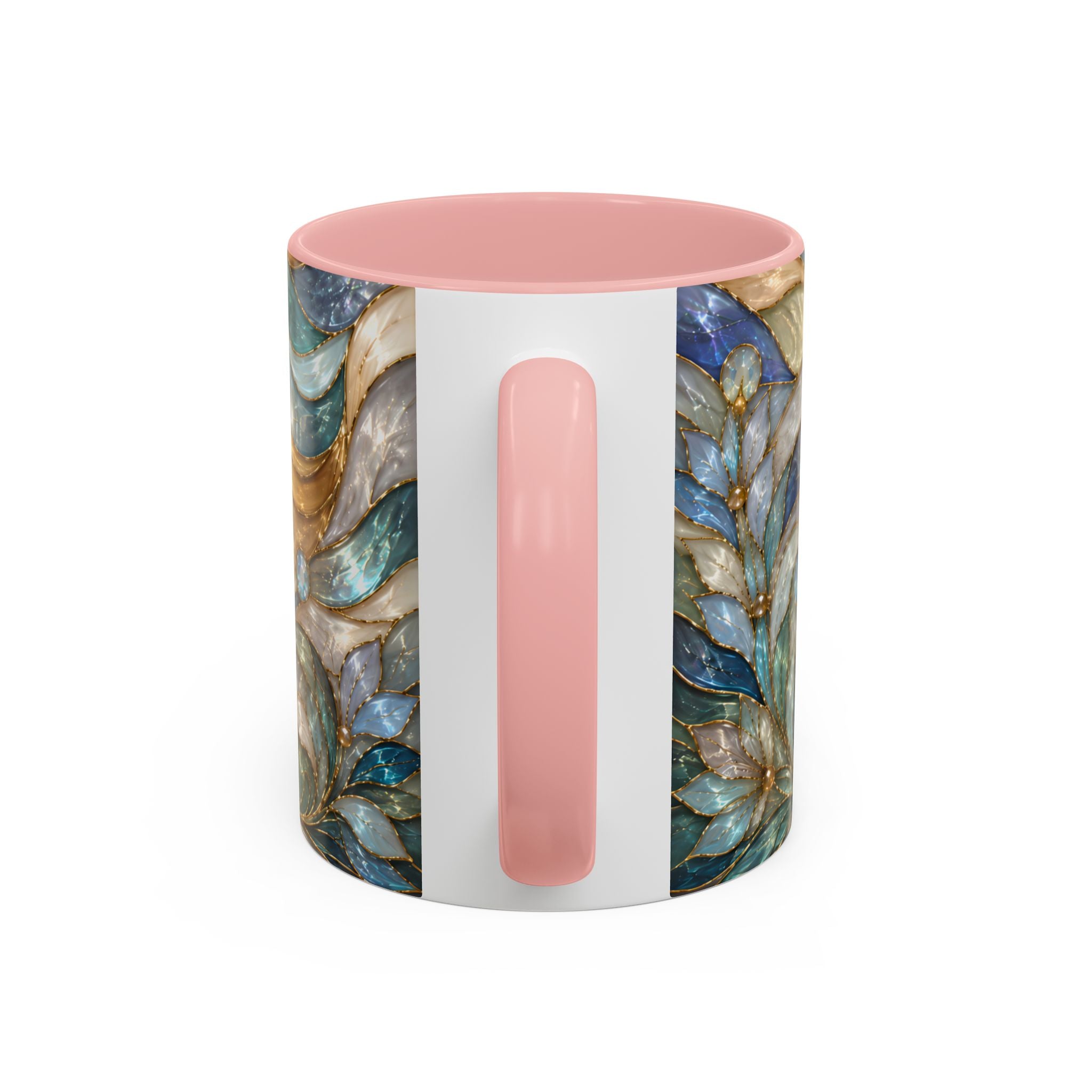 Blue Glow Yorkshire Terrier Stained Glass Style Mug