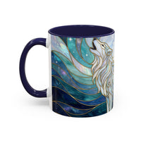 Moonlit Wolf Stained Glass Style Mug