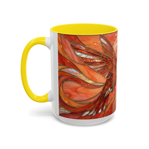 Hibiscus Glow Hummingbird Stained Glass Style Mug
