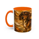 Golden Dachshund Stained Glass Style Mug
