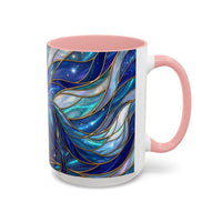 Blue Glow Fox Stained Glass Style Mug