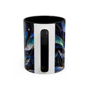 Aurora Mountain Wolf Stained Glass Style Mug