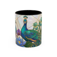 Garden Peacock Stained Glass Style Mug