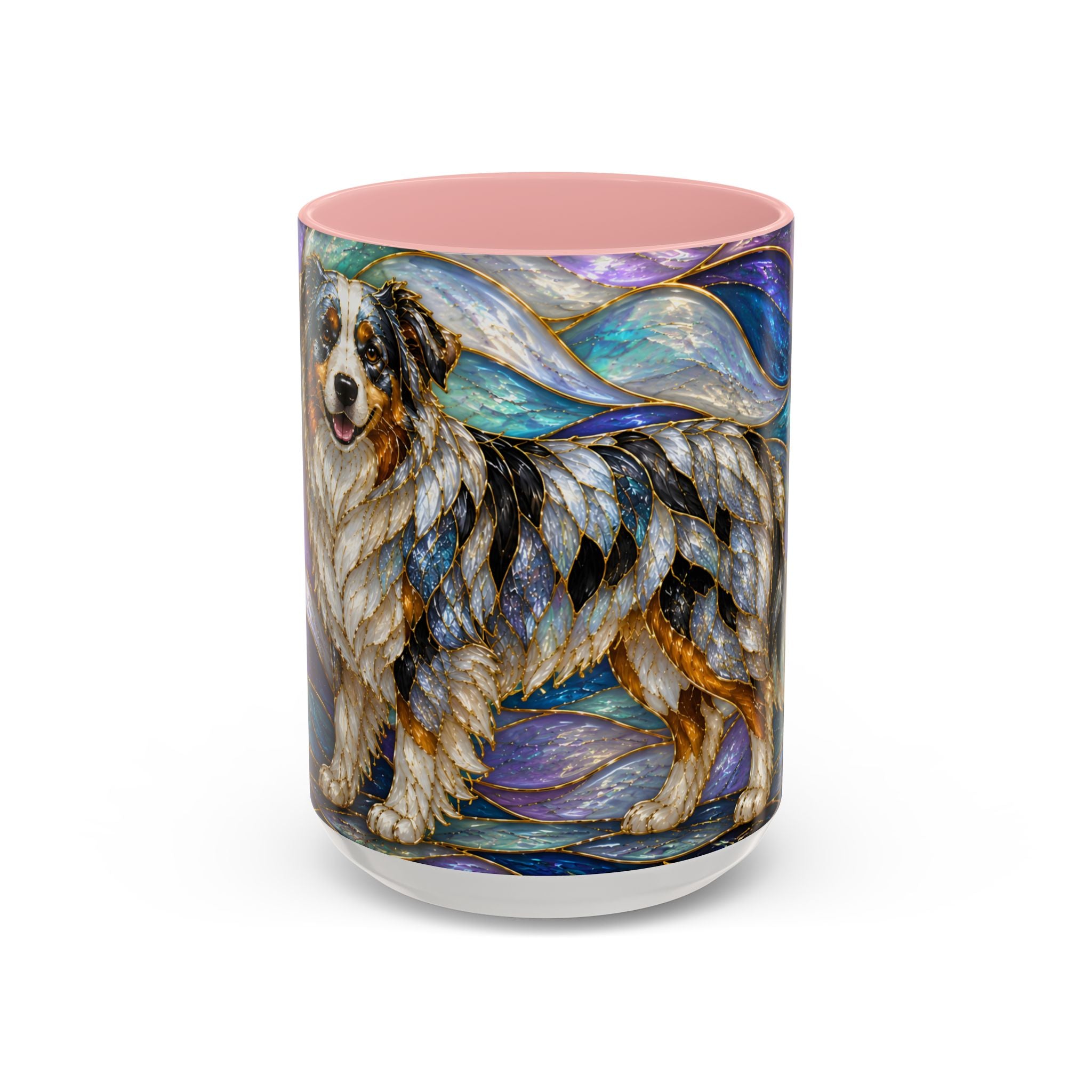 Celestial Australian Shepherd Stained Glass Style Mug