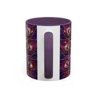 Purple Peacock Stained Glass Style Mug