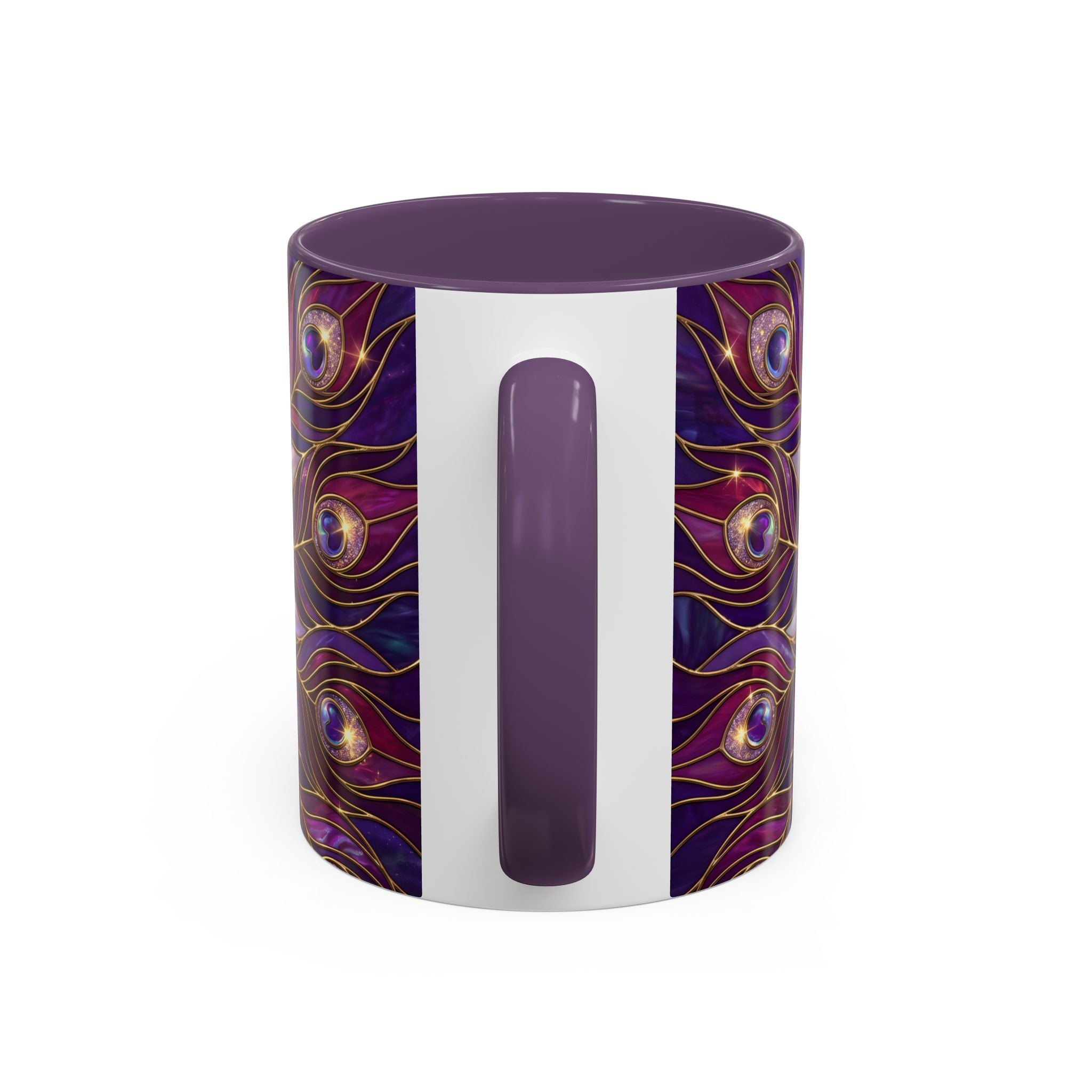 Purple Peacock Stained Glass Style Mug