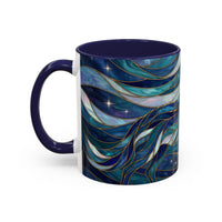 Celestial Blue Wolf Stained Glass Style Mug