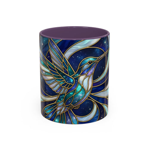 Sapphire Hummingbird Stained Glass Style Mug