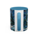 Blue Wolf Stained Glass Style Mug