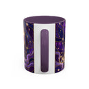 Celestial Purple Tiger Stained Glass Style Mug