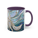 Pearl White Wolf Stained Glass Style Mug