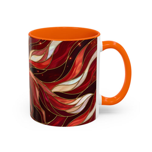 Scarlet Glow Fox Stained Glass Style Mug