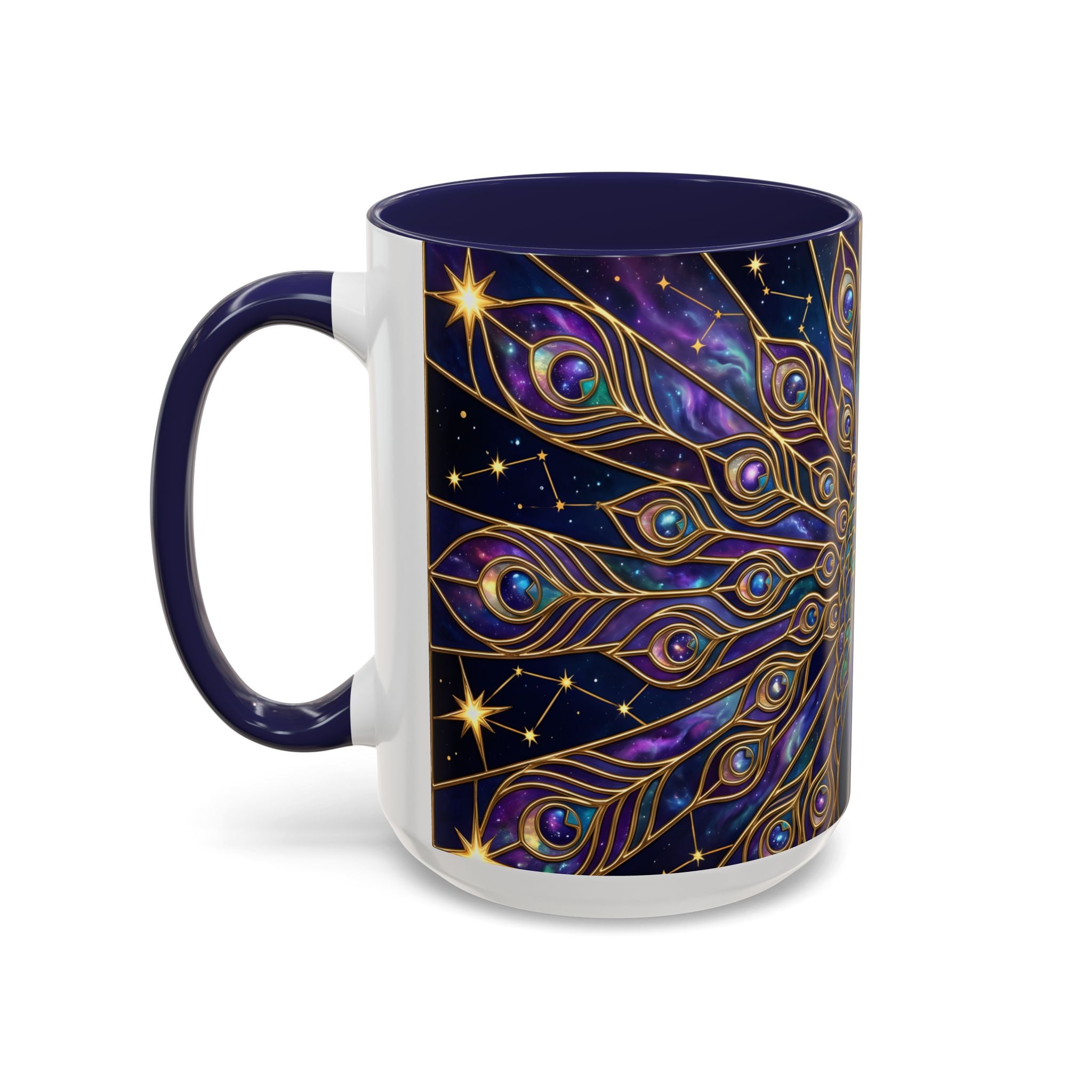 Celestial Peacock Stained Glass Style Mug