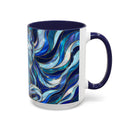 Cobalt Wolf Duo Stained Glass Style Mug