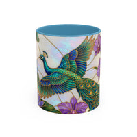 Flying Peacock Stained Glass Style Mug