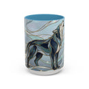 Mystical Blue Wolf Stained Glass Style Mug