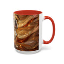 Amber Bulldog Stained Glass Style Mug