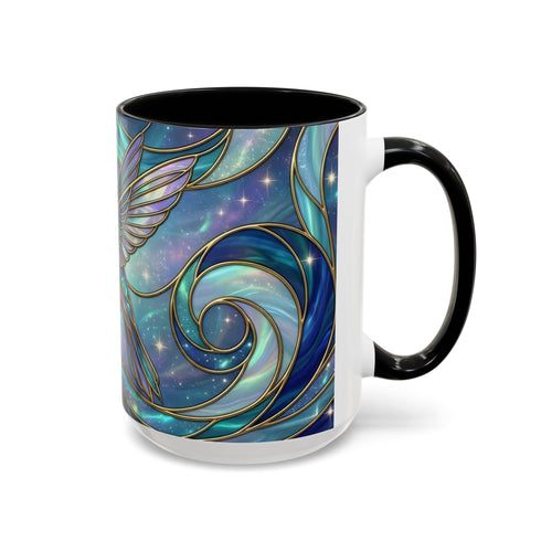 Blue Breeze Hummingbird Stained Glass Style Mug