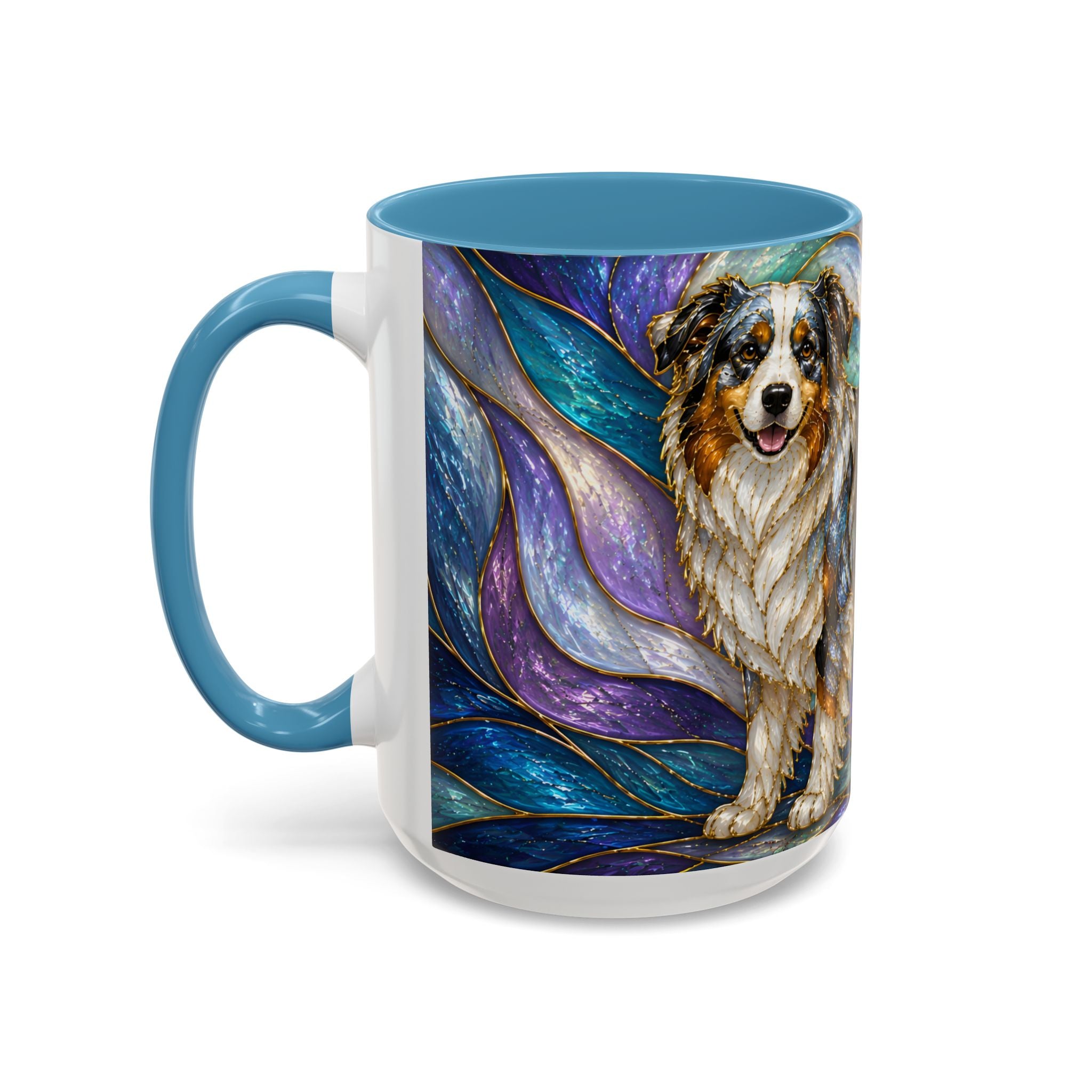 Celestial Australian Shepherd Stained Glass Style Mug