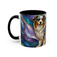 Celestial Australian Shepherd Stained Glass Style Mug