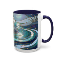 River Moon Wolf Stained Glass Style Mug