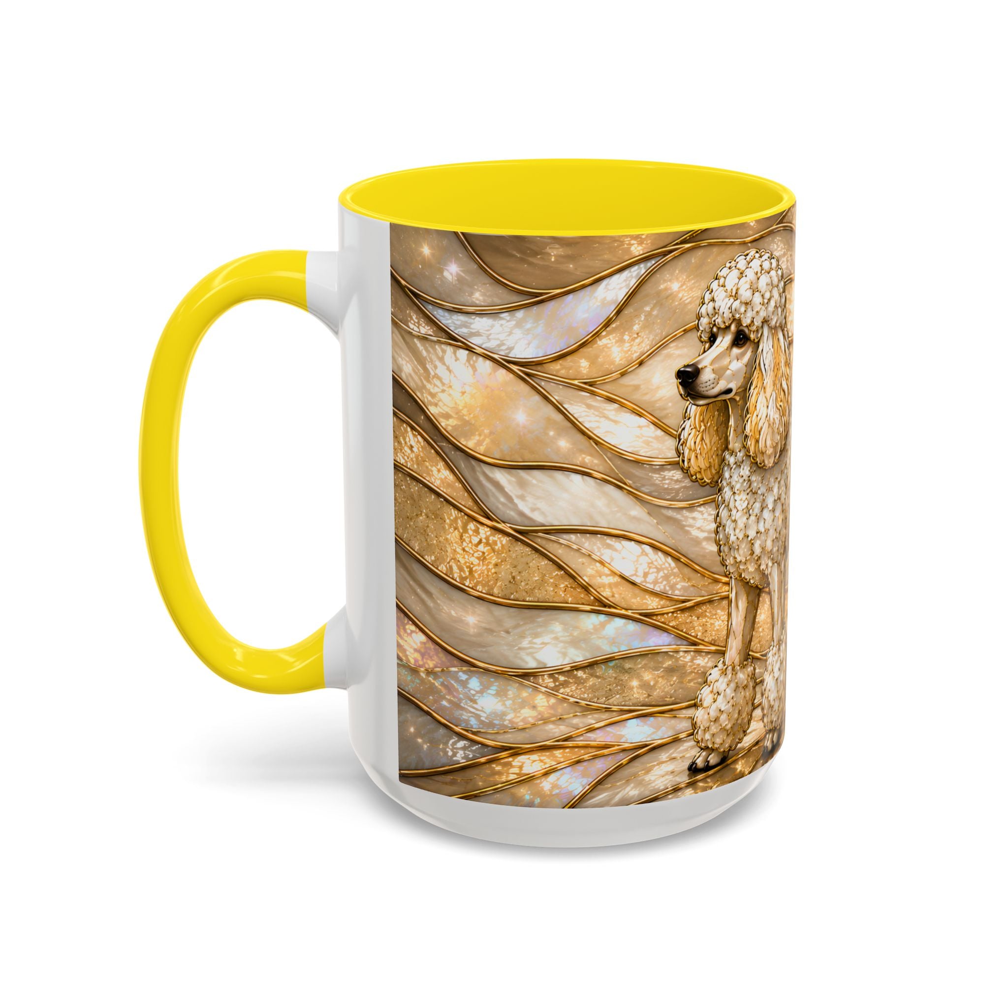 Golden Glow Poodle Stained Glass Style Mug