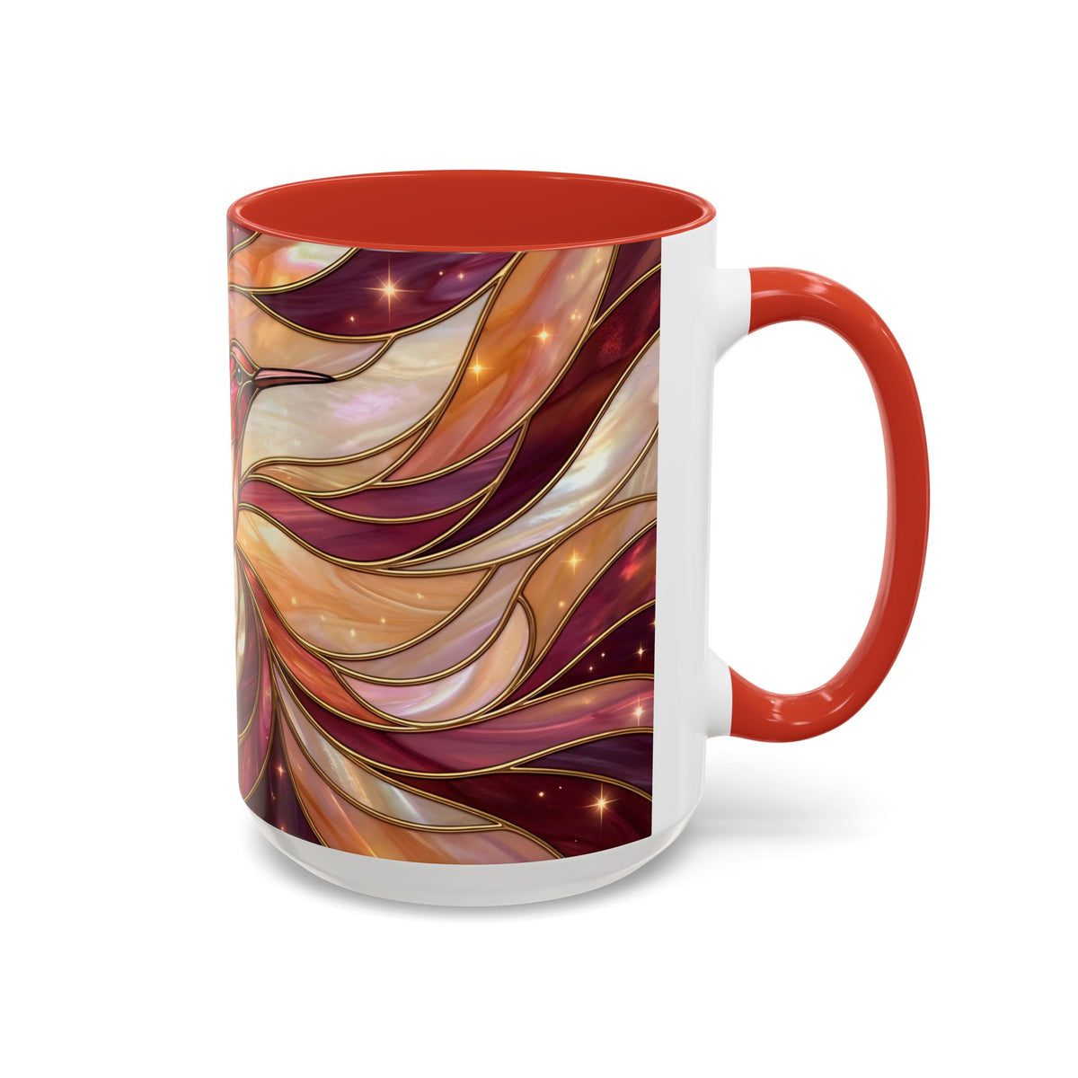 Rose Glow Hummingbird Stained Glass Style Mug