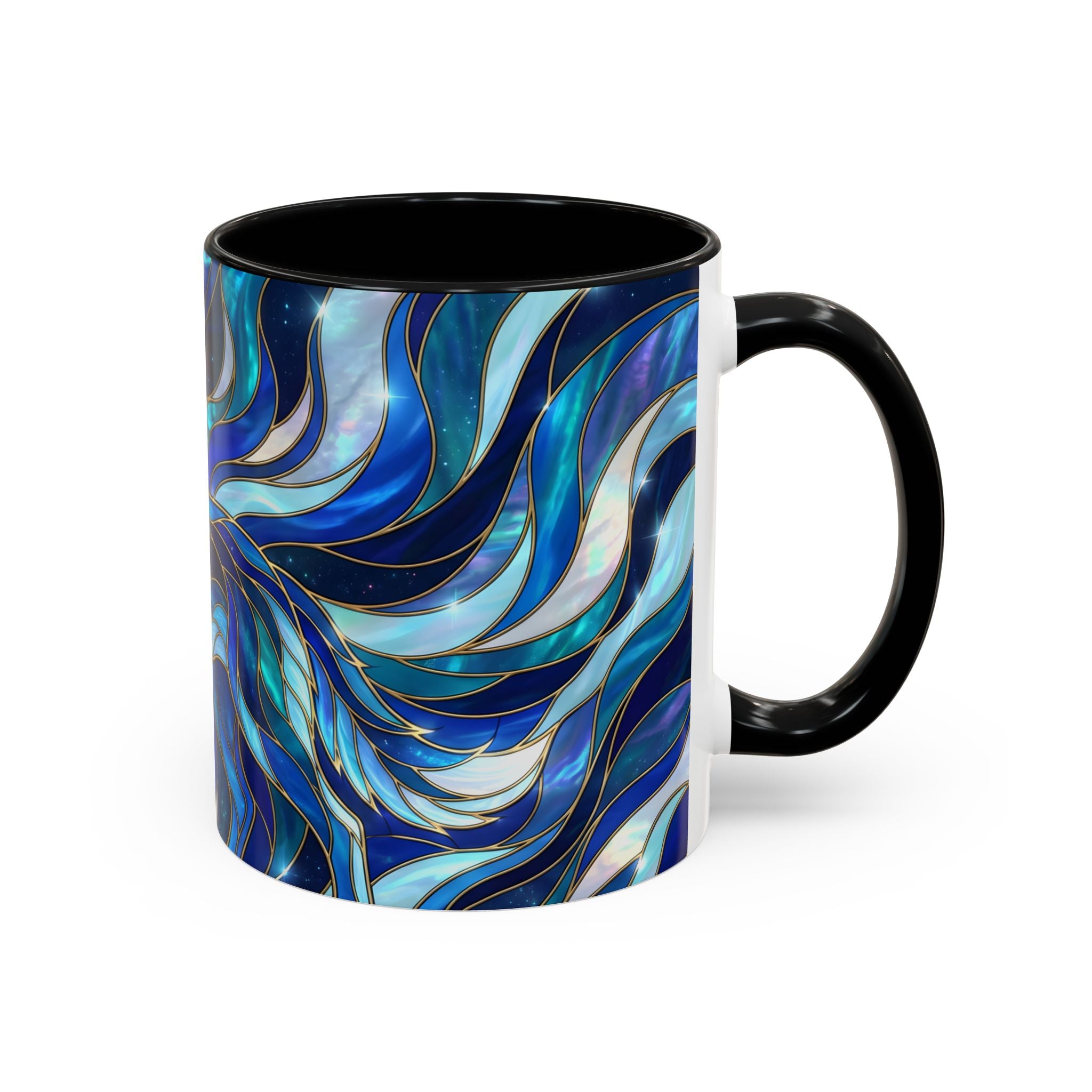 Cobalt Wolf Stained Glass Style Mug