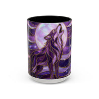 Amethyst Wolf Stained Glass Style Mug
