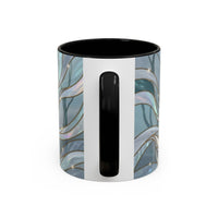 Mystical Blue Wolf Stained Glass Style Mug