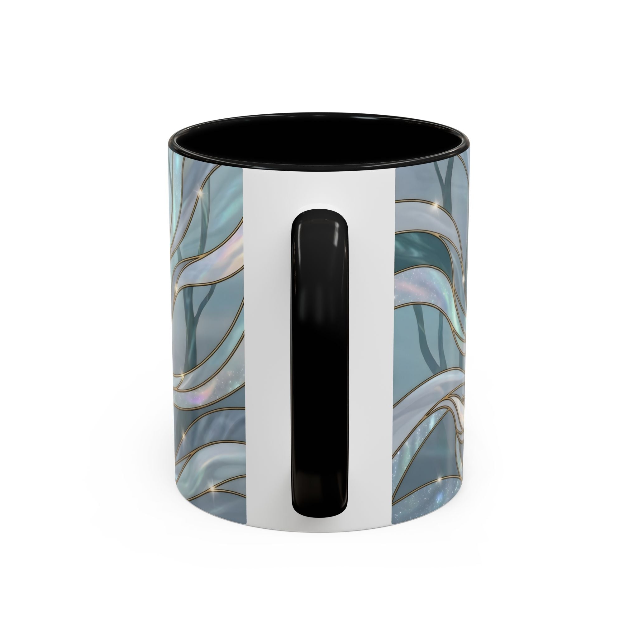 Mystical Blue Wolf Stained Glass Style Mug
