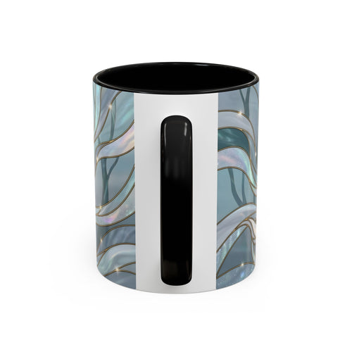 Mystical Blue Wolf Stained Glass Style Mug
